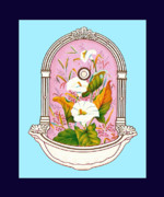 Eric Kempson - Blue Flower Porcelain Wash Basin One