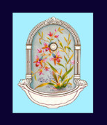 Eric Kempson - Blue Flower Porcelain Wash Basin Two