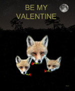 Eric Kempson - Eftalou Foxes with roses Be My Valentine
